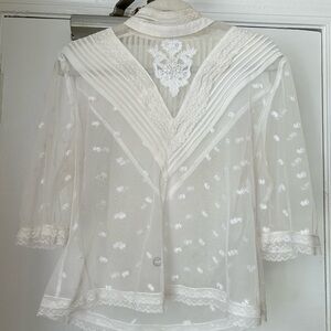 SOLD | Vintage Sheer White Lace Blouse